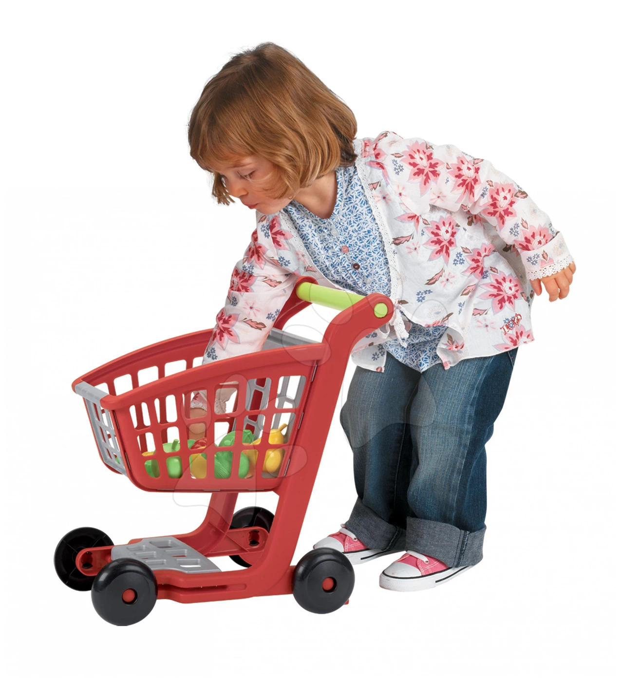 ECOIFFIER Einkaufswagen 100% Chef Écoiffier Mit Lebensmitteln Und 13 Zubehör Rot-silber Ab 18 Monaten 4 ECOIFFIER Einkaufswagen 100% Chef Écoiffier Mit Lebensmitteln Und 13 Zubehör Rot-silber Ab 18 Monaten – Bild 4