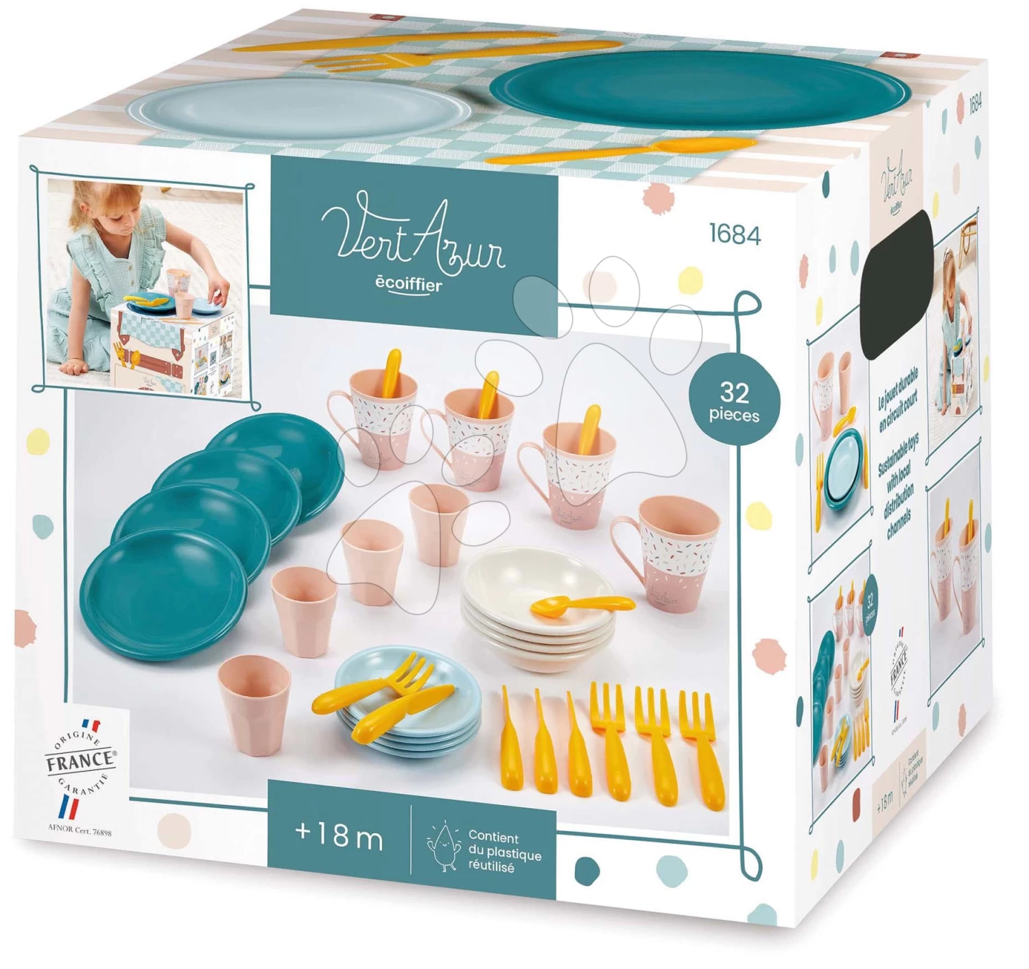 ECOIFFIER Geschirr-Set Picnic Serware Vert Azur Écoiffier Mit Cutter 32 Teile Zubehör Ab 18 Monaten ECO1684 8 ECOIFFIER Geschirr-Set Picnic Serware Vert Azur Écoiffier Mit Cutter 32 Teile Zubehör Ab 18 Monaten ECO1684 – Bild 8