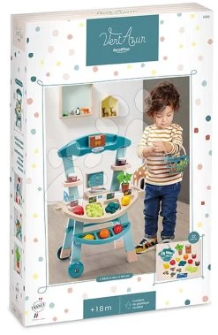 ECOIFFIER Gemüseständer Mit Korb Vert Azur Écoiffier Mit Gewicht Und Gemüse, 21 Zubehör Ab 18 Monaten