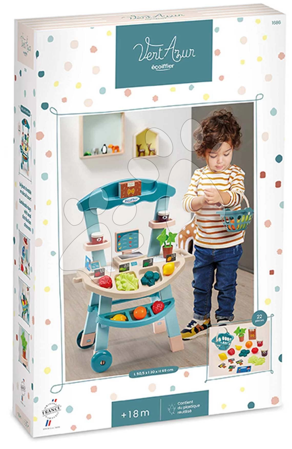 ECOIFFIER Gemüseständer Mit Korb Vert Azur Écoiffier Mit Gewicht Und Gemüse, 21 Zubehör Ab 18 Monaten 1 ECOIFFIER Gemüseständer Mit Korb Vert Azur Écoiffier Mit Gewicht Und Gemüse, 21 Zubehör Ab 18 Monaten