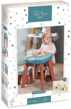 Tisch Mit Zwei Stühlen Dinning Table Vert Azur Ecoiffier Esszimmer-Set 13 Zubehör Ab 18 Monaten ECO1687