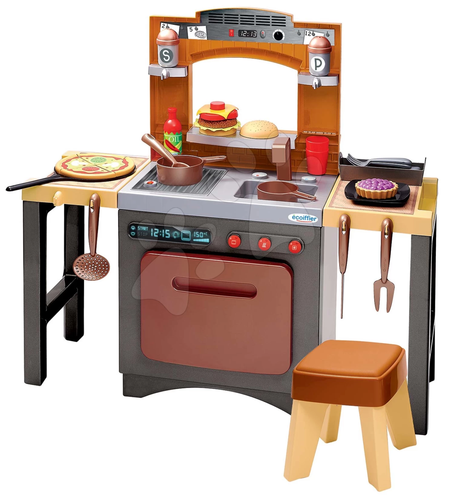 ECOIFFIER Spielküchenset Mit Pizza Pizzeria Écoiffier Doppelseitig Mit Waffeleisen Und Pfannkuchen 5 ECOIFFIER Spielküchenset Mit Pizza Pizzeria Écoiffier Doppelseitig Mit Waffeleisen Und Pfannkuchen – Bild 5