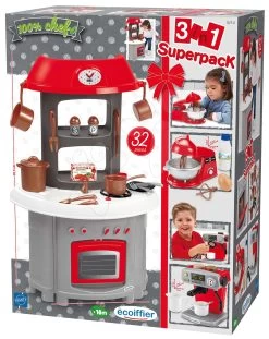 ECOIFFIER Spielküche Superpack 3in1 Écoiffier Mit Kaffeemaschine Und Küchenroboter 32 Zubehörteile Ab 18 Monaten