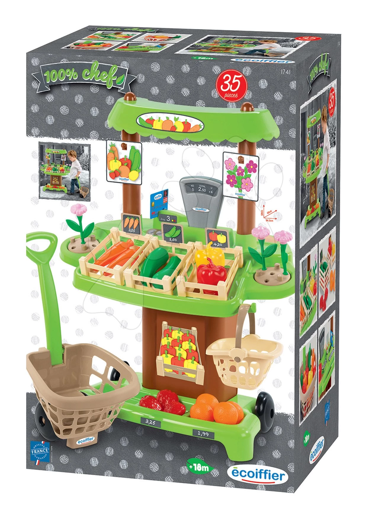 ECOIFFIER Gemüsestand 100% Chef Écoiffier Mit Kasse, Warenkorb Und 65 Zubehör Ab 18 Monaten 15 ECOIFFIER Gemüsestand 100% Chef Écoiffier Mit Kasse, Warenkorb Und 65 Zubehör Ab 18 Monaten – Bild 15