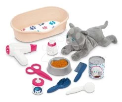 ECOIFFIER Pflegeecke Für Ein Kätzchen Cat Care And Grooming Écoiffier Mit Katzenbett Und 9 Kosmetikzubehör Ab 18 Monaten