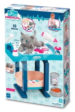 ECOIFFIER Pflegeecke Für Ein Kätzchen Cat Care And Grooming Écoiffier Mit Katzenbett Und 9 Kosmetikzubehör Ab 18 Monaten -Ecoiffier 1904 e ecoiffier opatrovanie