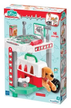 ECOIFFIER Tierklinik Mit Einem Plüschhund Veterinary Clinic Écoiffier Auf Einem Wagen Mit 14 Zubehörteilen Ab 18 Monaten ECO1919 -Ecoiffier 1919 e ecoiffier veterinar