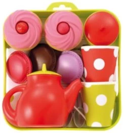 ECOIFFIER Tee-Set Tablett Mit Cupcakes Spielgeschirr