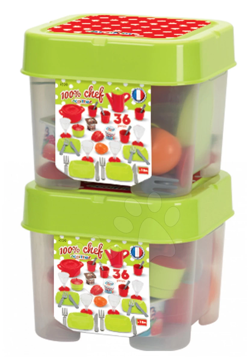 ECOIFFIER Lunchset 100% Chef Écoiffier In Einer Sitzbox Mit 36 Zubehörteilen Grün Ab 18 Monaten 2 ECOIFFIER Lunchset 100% Chef Écoiffier In Einer Sitzbox Mit 36 Zubehörteilen Grün Ab 18 Monaten – Bild 2