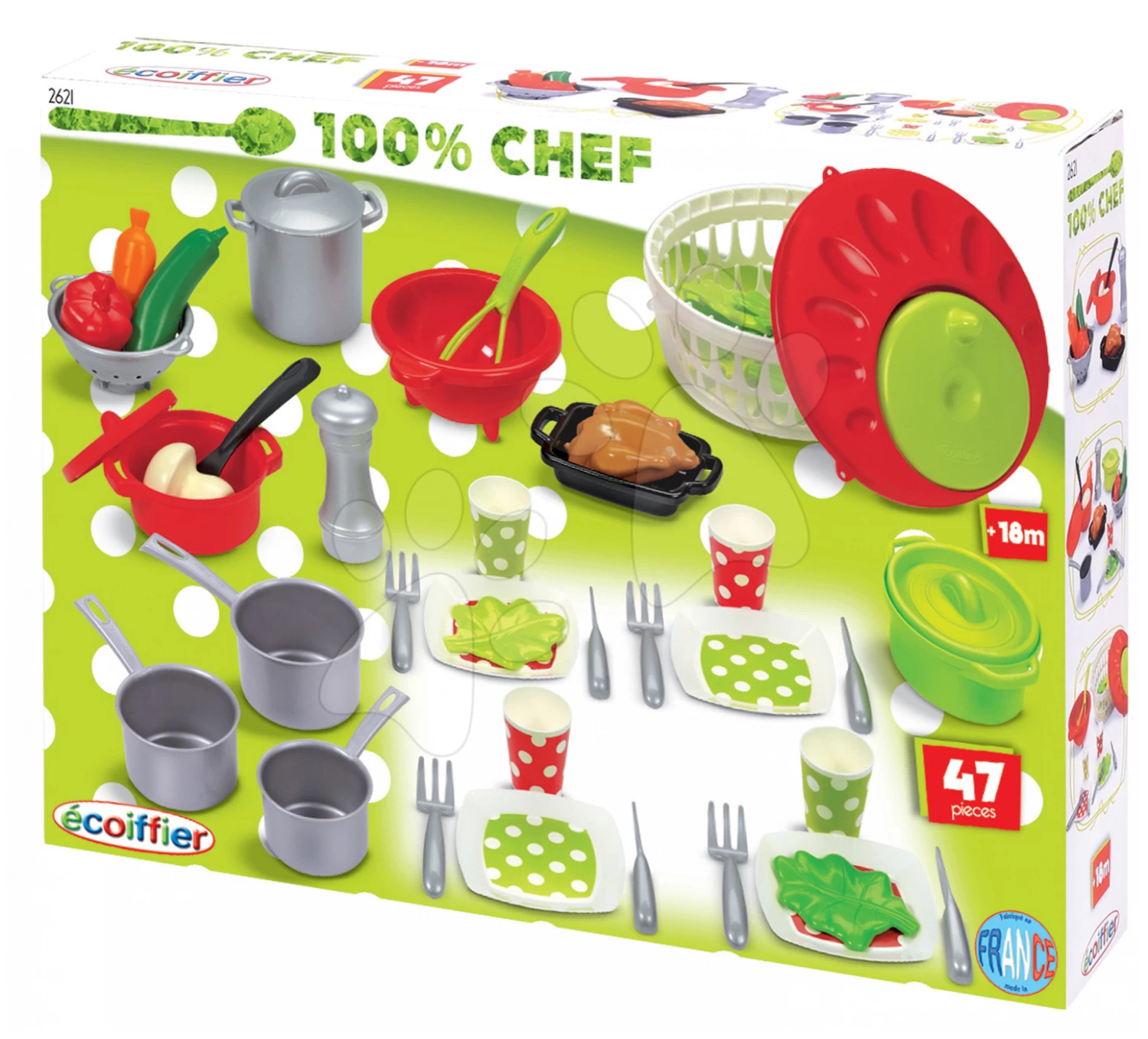 ECOIFFIER Lunchsset 100% Chef Écoiffier Mit 47 Zubehörteilen Ab 18 Monaten 5 ECOIFFIER Lunchsset 100% Chef Écoiffier Mit 47 Zubehörteilen Ab 18 Monaten – Bild 5