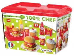 ECOIFFIER Burger-Set 100% Chef Écoiffier Mit 25 Zubehörteilen Ab 18 Monaten