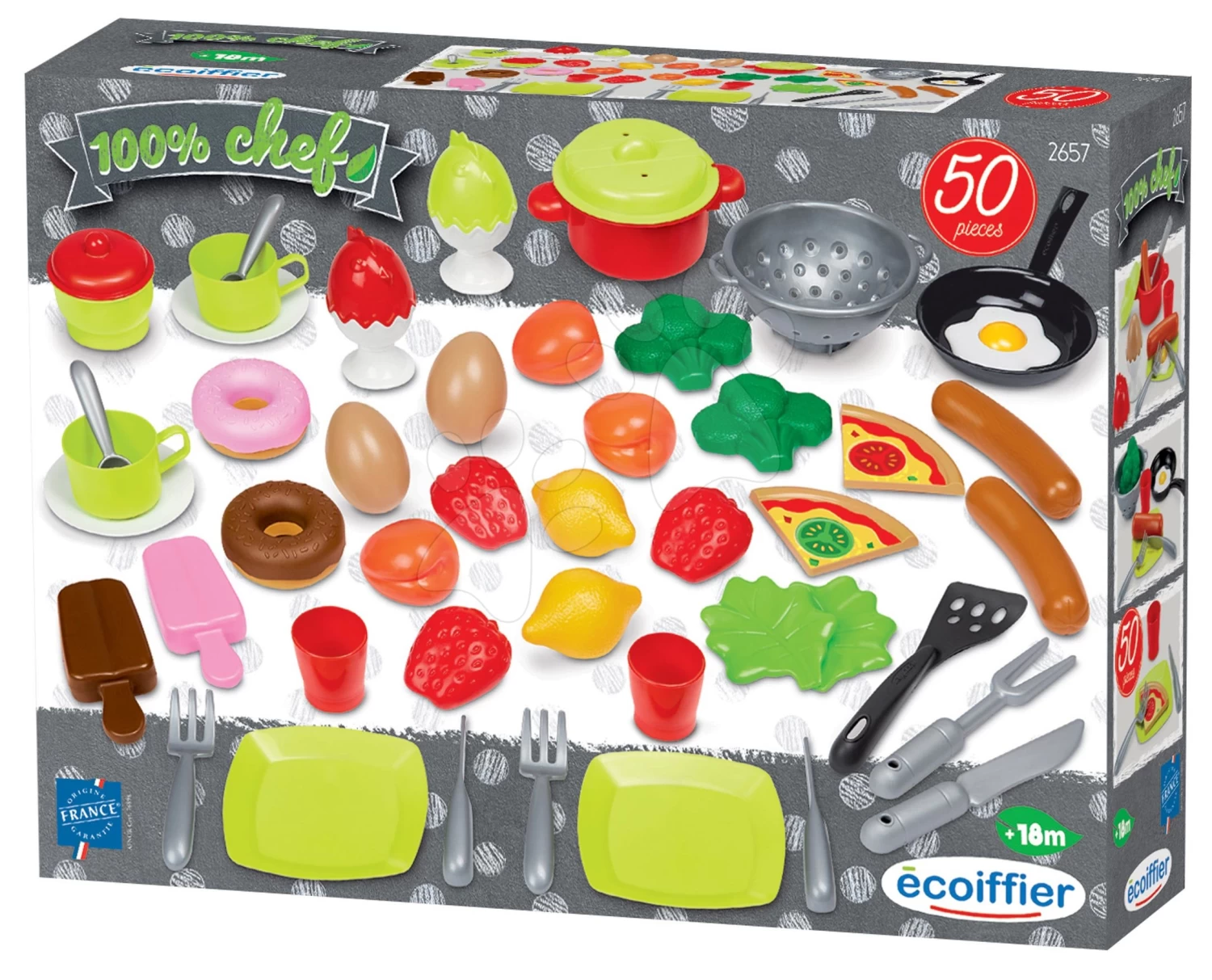 ECOIFFIER Lebensmittel Und Geschirr Für Die Küche 100% Chef Écoiffier 50 Sorten Ab 18 Monaten 1 ECOIFFIER Lebensmittel Und Geschirr Für Die Küche 100% Chef Écoiffier 50 Sorten Ab 18 Monaten