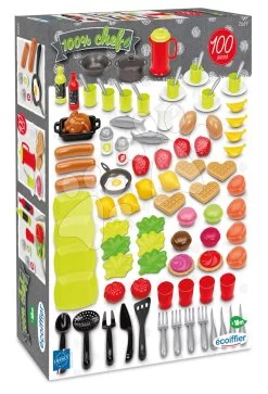 ECOIFFIER Nahrungsmittel Mit Geschirr Für Die Küche 100% Chef Écoiffier Mit Obst- Und Gemüsenahrung 100-teiliges Set Ab 18 Monaten ECO2669