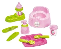 ECOIFFIER Pflegeecke Für Eine Puppe Nursery 4in1 Écoiffier Kinderbett, Esszimmerstuhl, Badewanne Und Töpfchen Ab 18 Monaten ECO2888