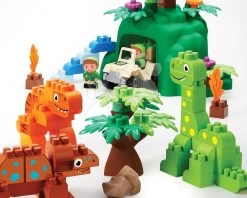ECOIFFIER Baukasten Mit Dinosauriern Abrick Dinoland Écoiffier Mit Zwei Figuren Und Einem Fahrzeug Ab 18 Monaten -Ecoiffier 2995 d ecoiffier stavebnica