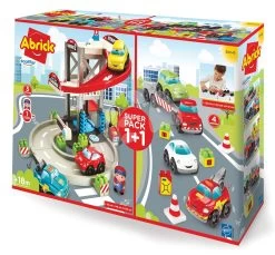 ECOIFFIER Baukasten Abrick Parkgarage Mit LKWFast Car Écoiffier Mit 7 Autos Und 1 Figur Ab 18 Monaten ECO301145