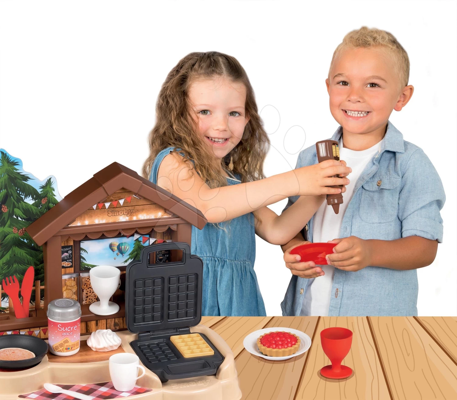 ECOIFFIER Spielküchenset Mit Pizza Pizzeria Écoiffier Doppelseitig Mit Waffeleisen Und Pfannkuchen 1 ECOIFFIER Spielküchenset Mit Pizza Pizzeria Écoiffier Doppelseitig Mit Waffeleisen Und Pfannkuchen