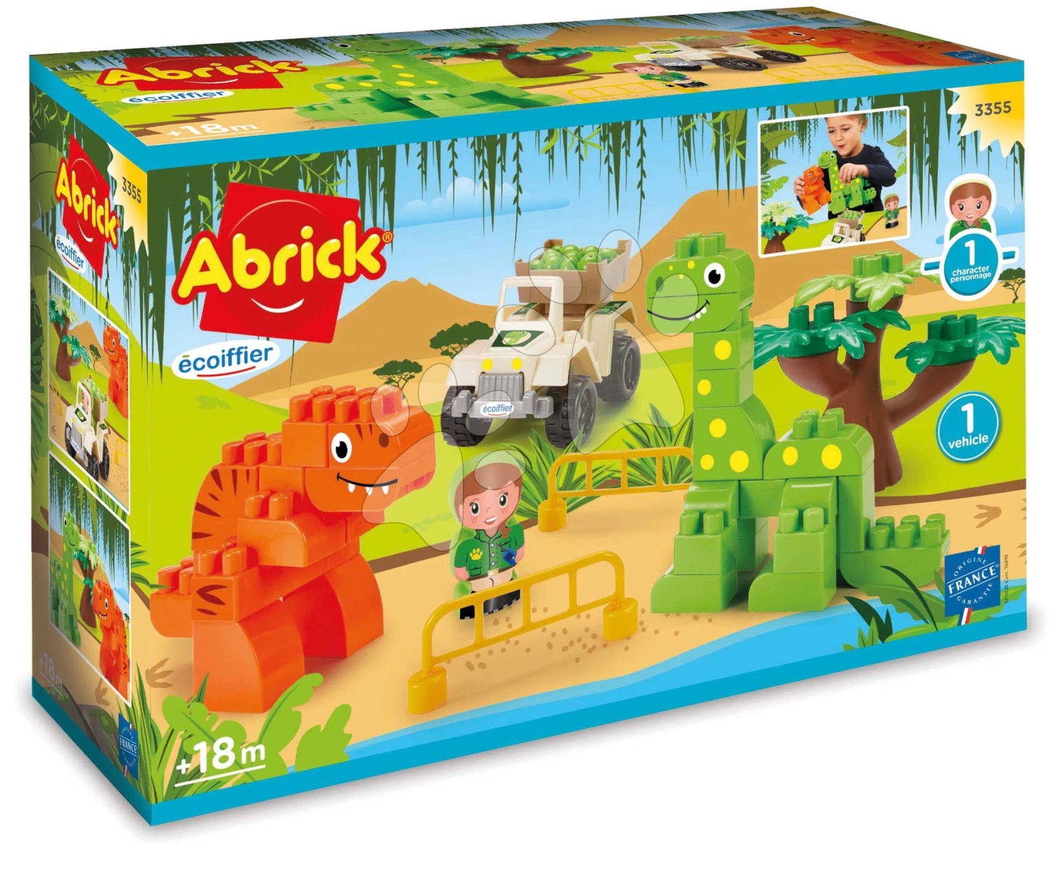 ECOIFFIER Bausatz Mit Dinosauriern Dino Park Écoiffier Mit Figur Und Fahrzeug Ab 18 Monate ECO3355 4 ECOIFFIER Bausatz Mit Dinosauriern Dino Park Écoiffier Mit Figur Und Fahrzeug Ab 18 Monate ECO3355 – Bild 4