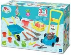 ECOIFFIER Schubkarre Mit Rasenmäher Garden Super Pack 3in1 Écoiffier Mit Gartengeräte 16 Zubehör Ab 18 Monaten ECO4585