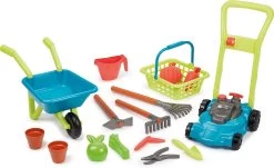 Ecoiffier 3in1 Gärtner-Set Mit Rasenmäher, Schubkarre Und Gartenkorb